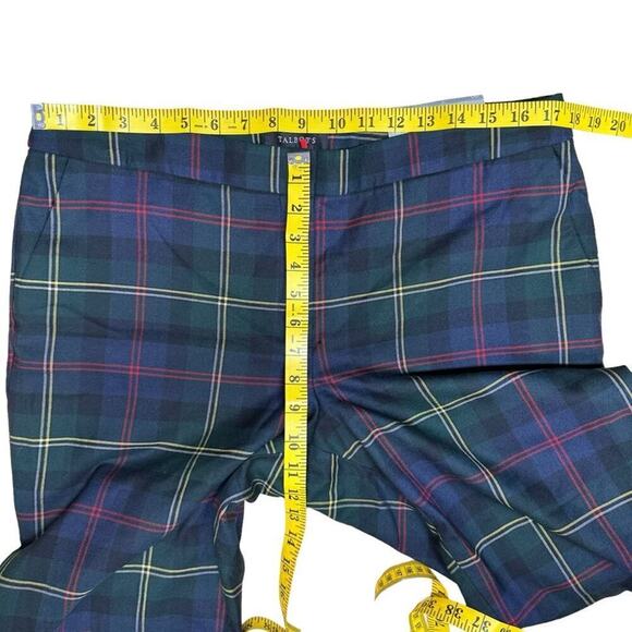 Talbots Plaid Hampshire Straight Leg Ankle Pants Wool Blend New Size 14P - Picture 14 of 16